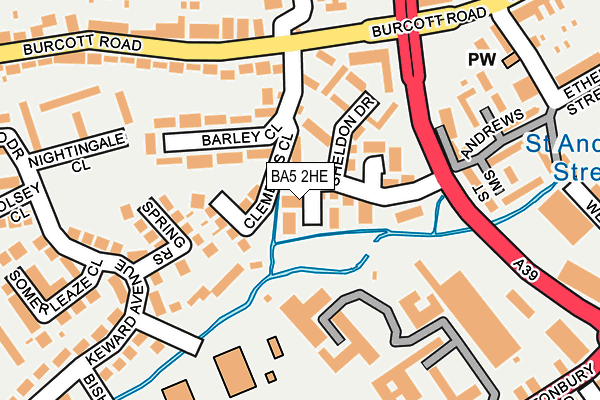 BA5 2HE map - OS OpenMap – Local (Ordnance Survey)