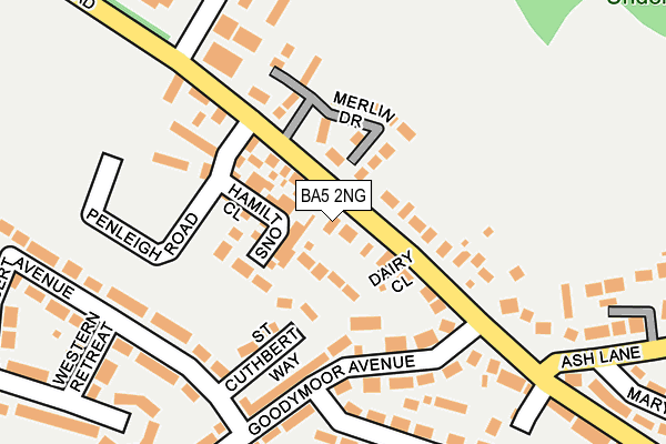 BA5 2NG map - OS OpenMap – Local (Ordnance Survey)