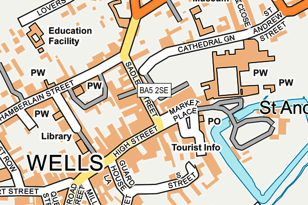 BA5 2SE map - OS OpenMap – Local (Ordnance Survey)