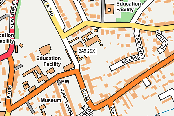BA5 2SX map - OS OpenMap – Local (Ordnance Survey)
