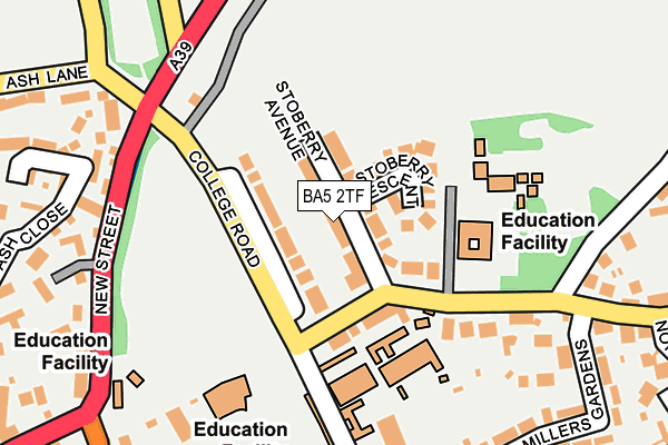 BA5 2TF map - OS OpenMap – Local (Ordnance Survey)