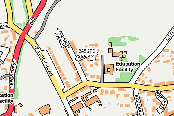 BA5 2TG map - OS OpenMap – Local (Ordnance Survey)