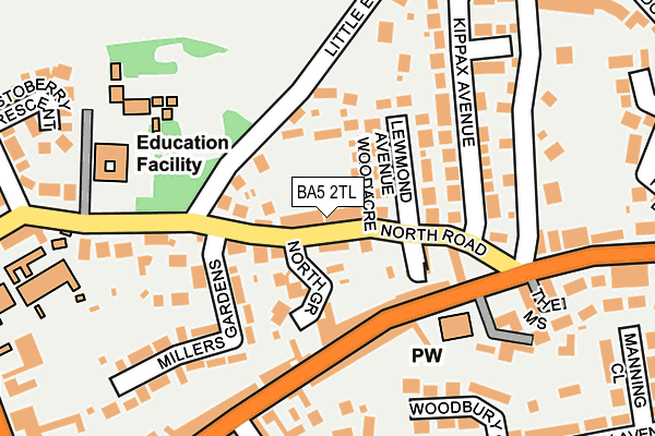 BA5 2TL map - OS OpenMap – Local (Ordnance Survey)