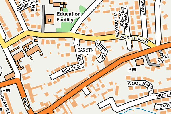 BA5 2TN map - OS OpenMap – Local (Ordnance Survey)