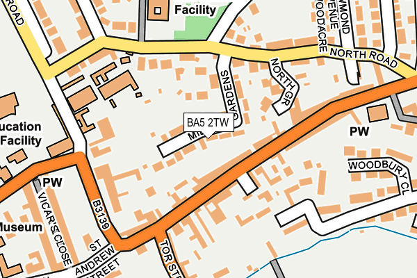 BA5 2TW map - OS OpenMap – Local (Ordnance Survey)