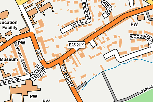 BA5 2UX map - OS OpenMap – Local (Ordnance Survey)