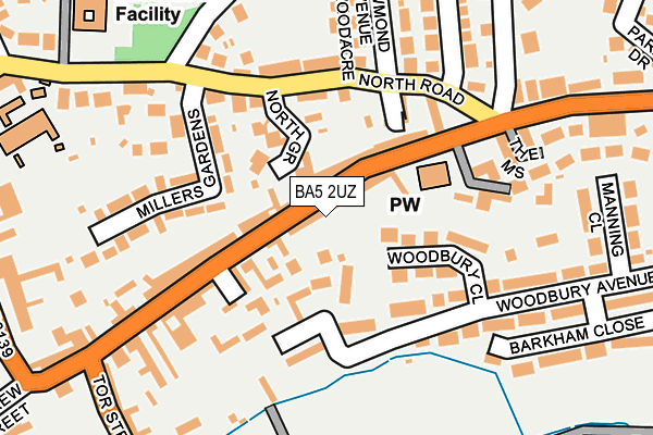 BA5 2UZ map - OS OpenMap – Local (Ordnance Survey)