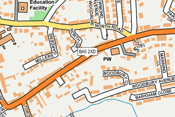 BA5 2XD map - OS OpenMap – Local (Ordnance Survey)