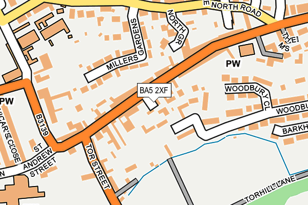 BA5 2XF map - OS OpenMap – Local (Ordnance Survey)