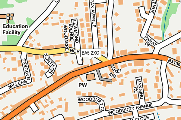 BA5 2XG map - OS OpenMap – Local (Ordnance Survey)