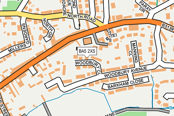 BA5 2XS map - OS OpenMap – Local (Ordnance Survey)