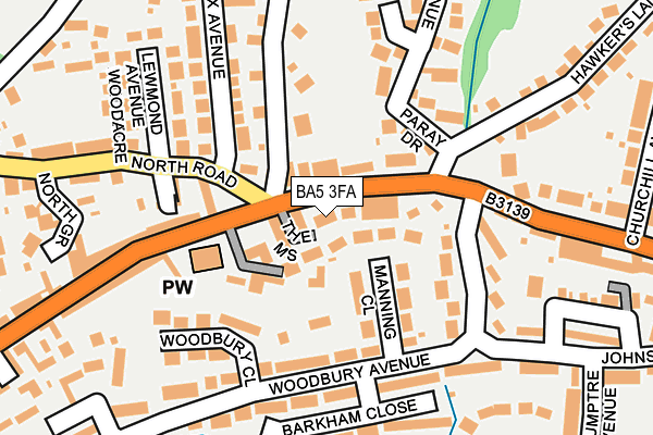 BA5 3FA map - OS OpenMap – Local (Ordnance Survey)