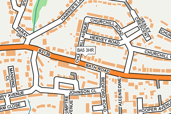 BA5 3HR map - OS OpenMap – Local (Ordnance Survey)