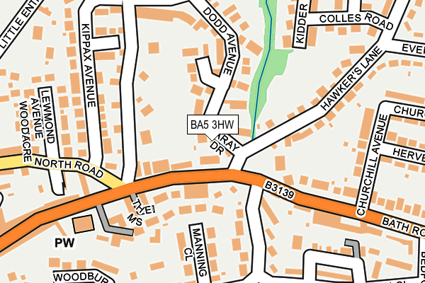 BA5 3HW map - OS OpenMap – Local (Ordnance Survey)