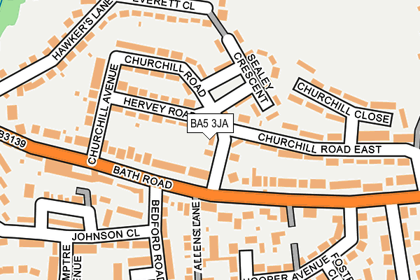 BA5 3JA map - OS OpenMap – Local (Ordnance Survey)