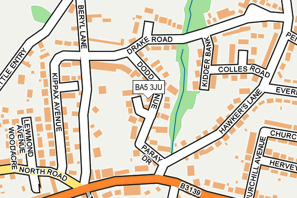 BA5 3JU map - OS OpenMap – Local (Ordnance Survey)