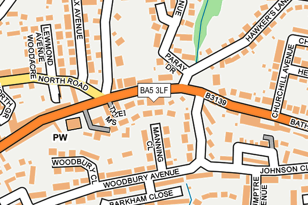BA5 3LF map - OS OpenMap – Local (Ordnance Survey)