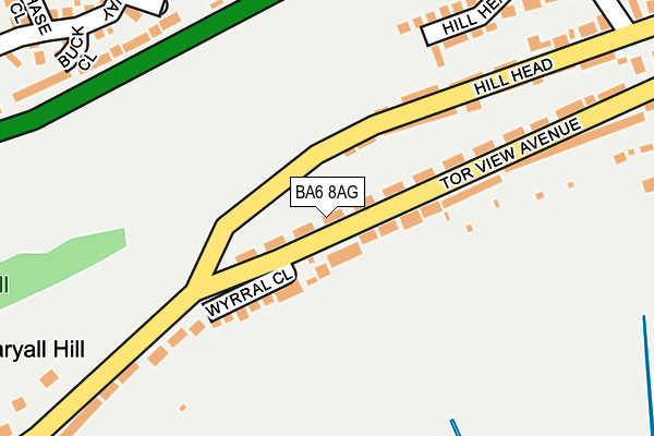 BA6 8AG map - OS OpenMap – Local (Ordnance Survey)