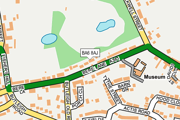 BA6 8AJ map - OS OpenMap – Local (Ordnance Survey)