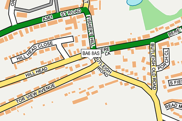 BA6 8AS map - OS OpenMap – Local (Ordnance Survey)