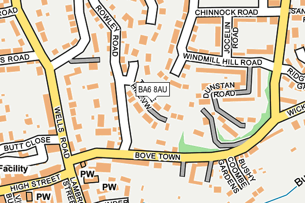 BA6 8AU map - OS OpenMap – Local (Ordnance Survey)