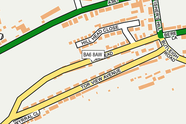 BA6 8AW map - OS OpenMap – Local (Ordnance Survey)