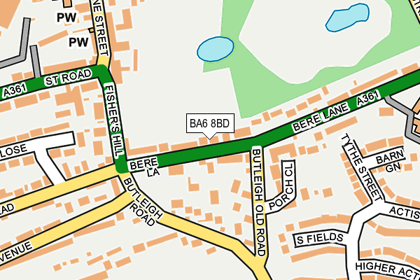 BA6 8BD map - OS OpenMap – Local (Ordnance Survey)