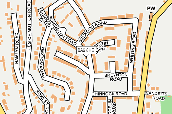 BA6 8HE map - OS OpenMap – Local (Ordnance Survey)