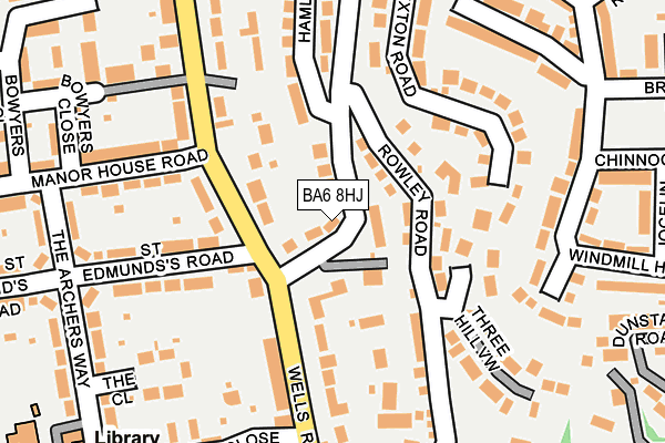 BA6 8HJ map - OS OpenMap – Local (Ordnance Survey)