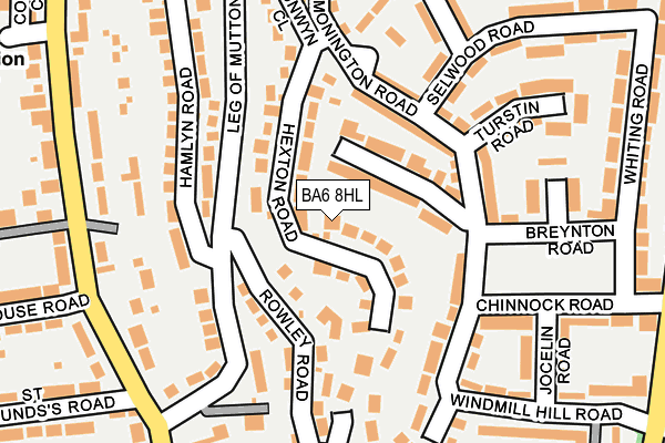 BA6 8HL map - OS OpenMap – Local (Ordnance Survey)