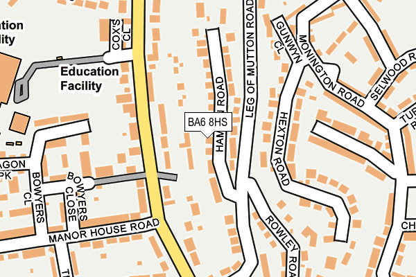 BA6 8HS map - OS OpenMap – Local (Ordnance Survey)