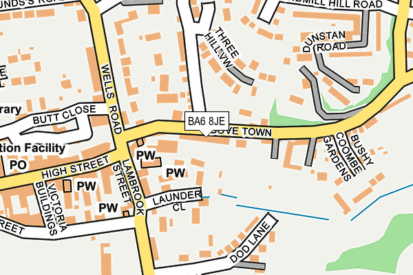 BA6 8JE map - OS OpenMap – Local (Ordnance Survey)