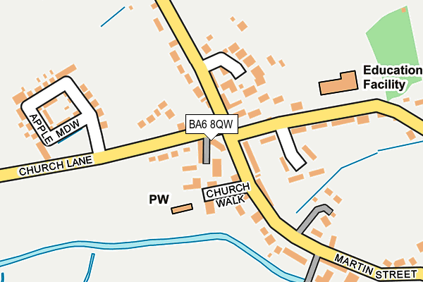 BA6 8QW map - OS OpenMap – Local (Ordnance Survey)