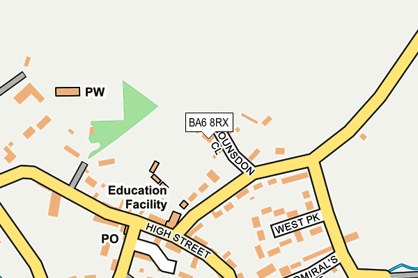 BA6 8RX map - OS OpenMap – Local (Ordnance Survey)