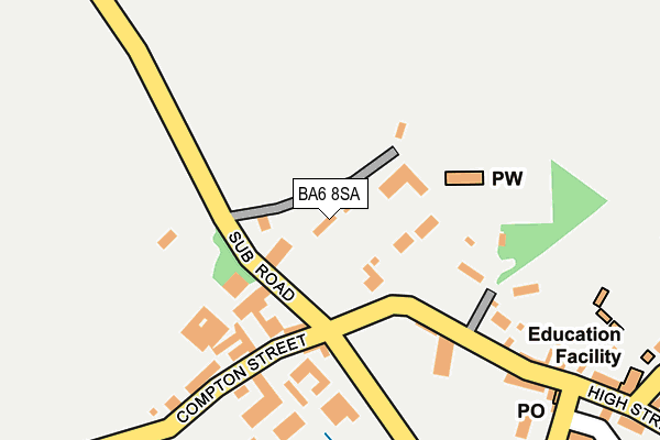 BA6 8SA map - OS OpenMap – Local (Ordnance Survey)