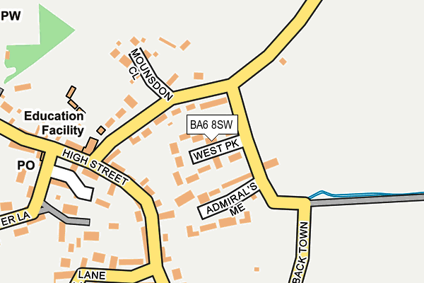 BA6 8SW map - OS OpenMap – Local (Ordnance Survey)
