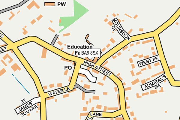 BA6 8SX map - OS OpenMap – Local (Ordnance Survey)