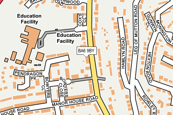 BA6 9BY map - OS OpenMap – Local (Ordnance Survey)
