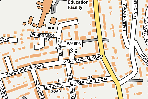 BA6 9DA map - OS OpenMap – Local (Ordnance Survey)
