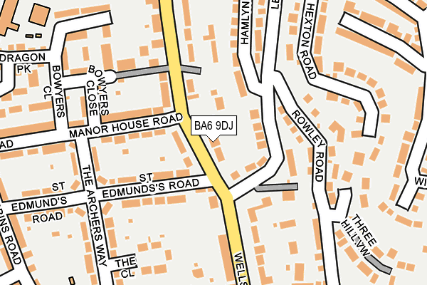 BA6 9DJ map - OS OpenMap – Local (Ordnance Survey)