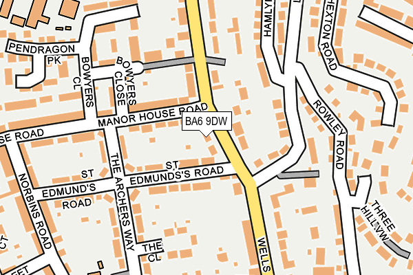 BA6 9DW map - OS OpenMap – Local (Ordnance Survey)
