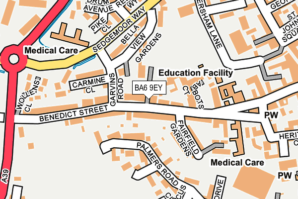 BA6 9EY map - OS OpenMap – Local (Ordnance Survey)