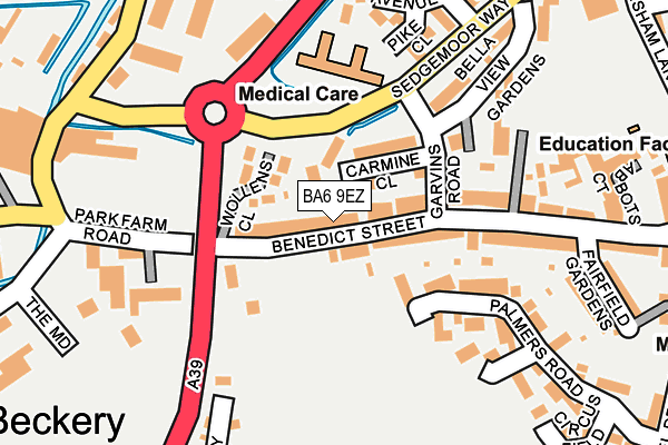 BA6 9EZ map - OS OpenMap – Local (Ordnance Survey)