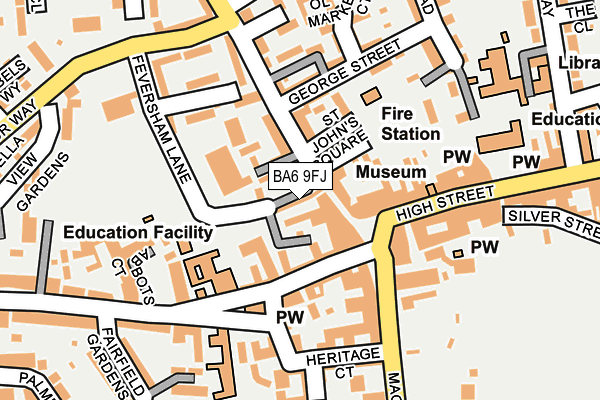 BA6 9FJ map - OS OpenMap – Local (Ordnance Survey)