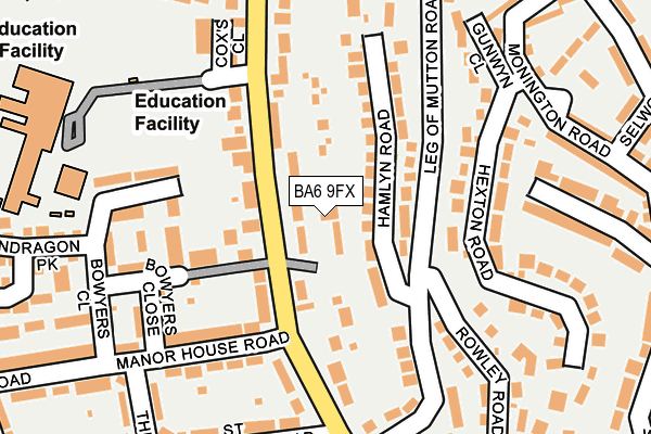 BA6 9FX map - OS OpenMap – Local (Ordnance Survey)
