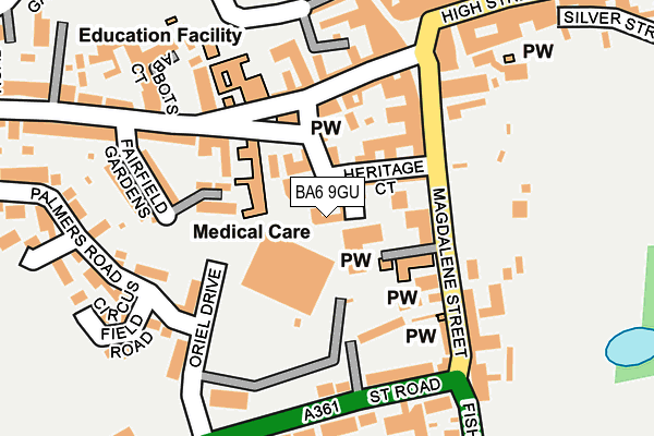 BA6 9GU map - OS OpenMap – Local (Ordnance Survey)
