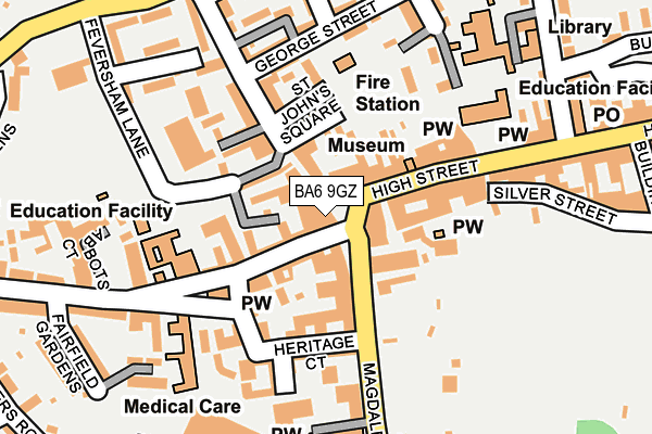 BA6 9GZ map - OS OpenMap – Local (Ordnance Survey)