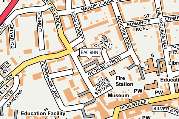 BA6 9HN map - OS OpenMap – Local (Ordnance Survey)