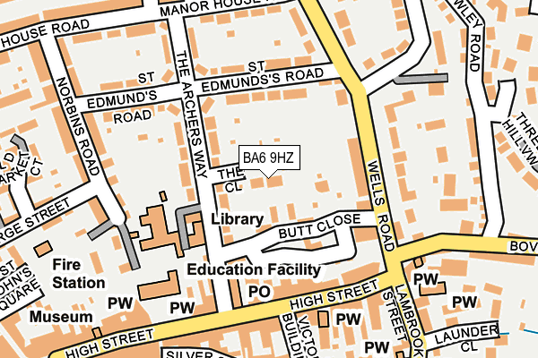 BA6 9HZ map - OS OpenMap – Local (Ordnance Survey)