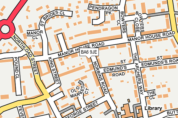 BA6 9JE map - OS OpenMap – Local (Ordnance Survey)